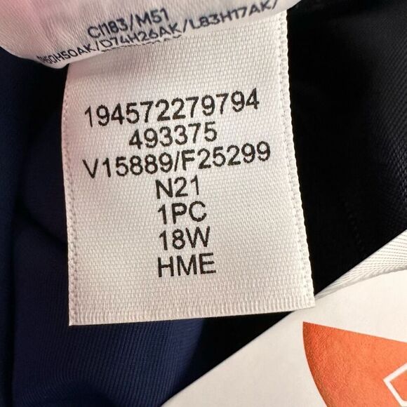 Lands End Womens Slender Suit Wrap One Piece Swimsuit Deep Sea Navy size 18W - Picture 9 of 9